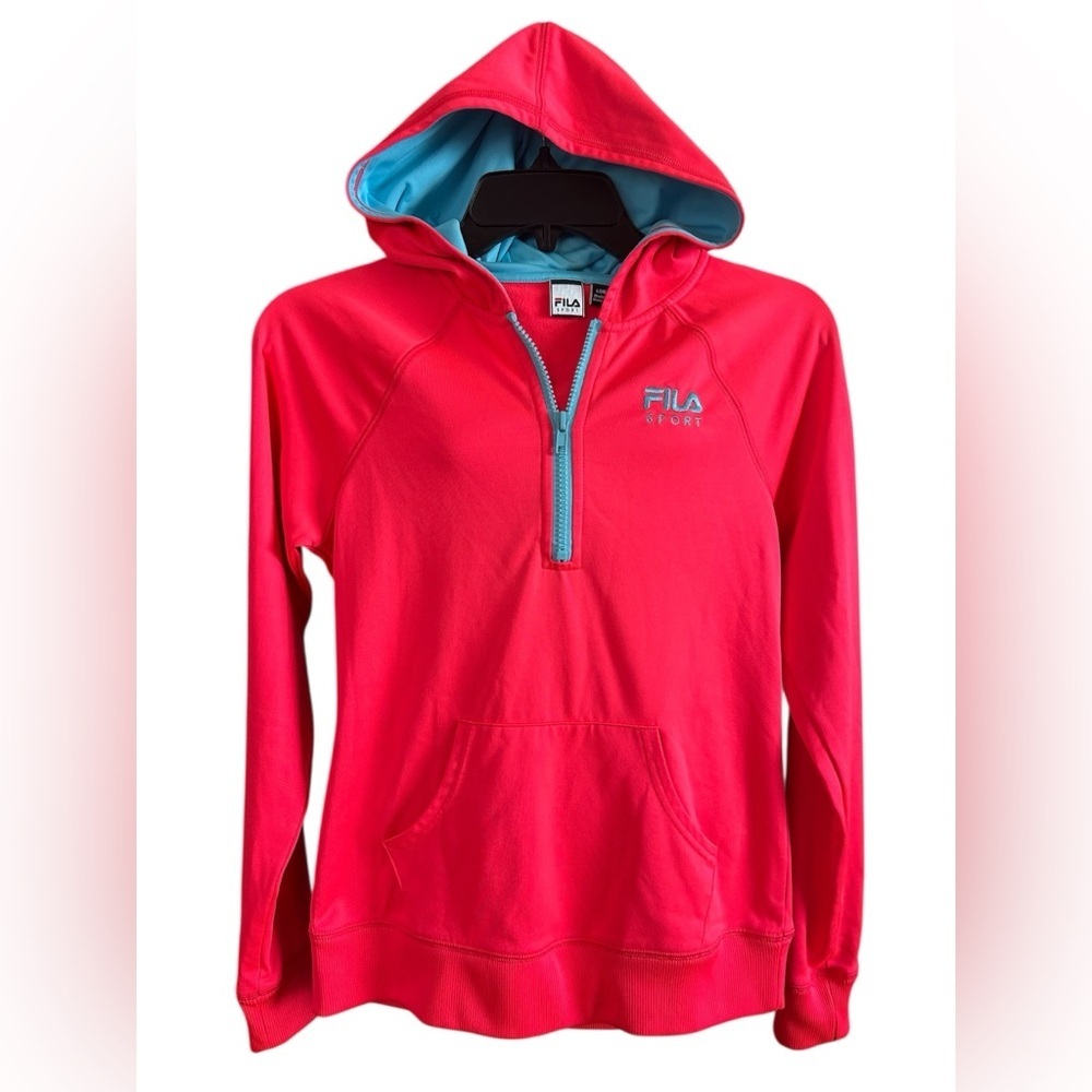 FILA Sport Girls Bright Hoodie Lined Quarter Zip Athleisure Size Large 14